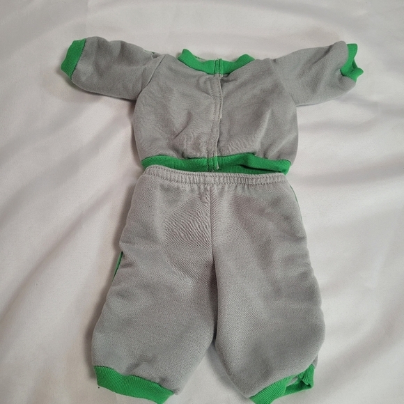 VTG Cabbage Patch Kids Coleco Gray Green Kitty Cat Sweats Shirt Set - Picture 4 of 6